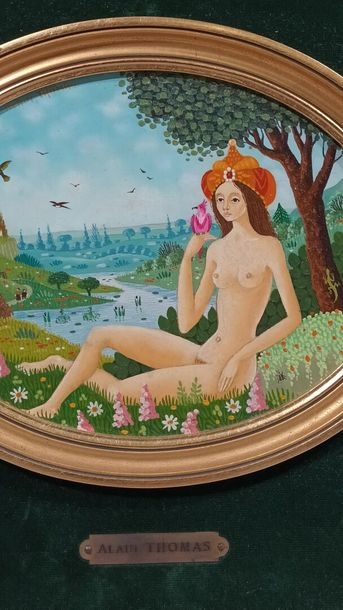 Artwork by Alain Thomas, La pause de Yasmina, Made of oil on panel