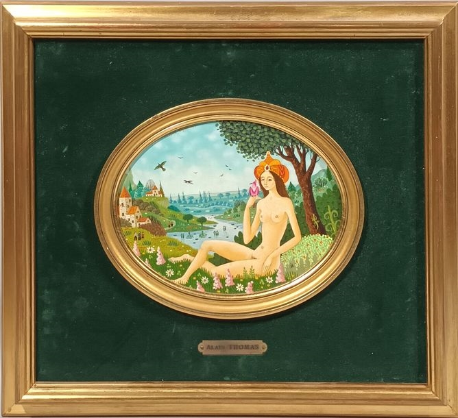 Artwork by Alain Thomas, La pause de Yasmina, Made of oil on panel