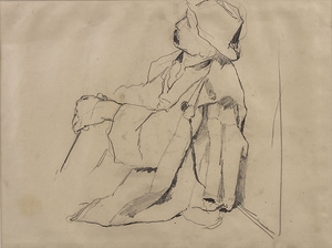 Artwork by Mihaly Munkacsy, Mihály MUNKÁCSY (1844-1900), Made of ink, charcoal and pencil drawings on