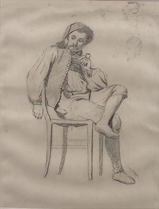 Artwork by Mihaly Munkacsy, Mihály MUNKÁCSY (1844-1900), Made of ink, charcoal and pencil drawings on