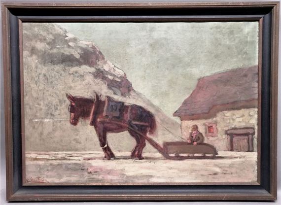 Traineau en montagne by Charles Bouthéon