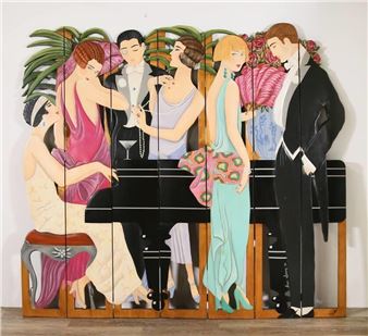 Ines Smrz Figural Art Deco Screen - Ines Smrz