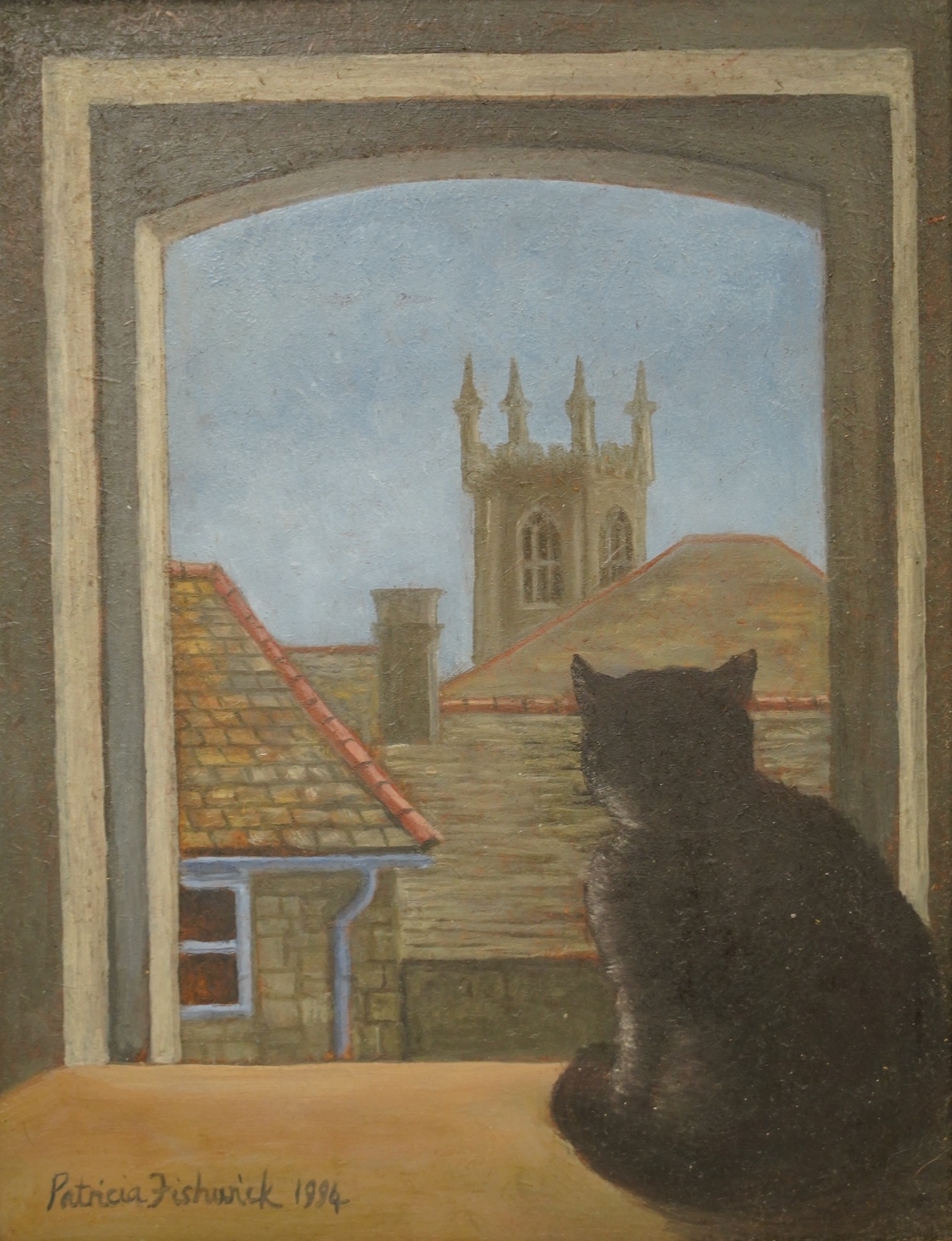 Patricia Fishwick | Study of a cat before a window (1994) | MutualArt
