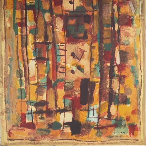 Artwork by Roger Bissière, Abstract composition, Made of Arches vellum