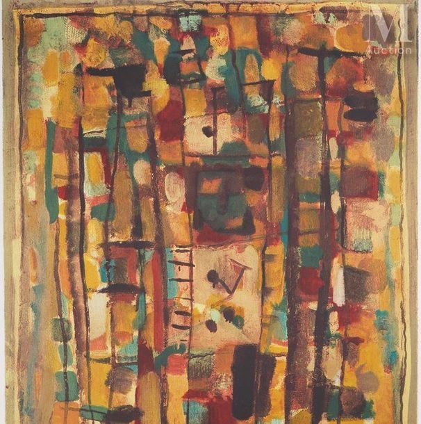 Artwork by Roger Bissière, Abstract composition, Made of Arches vellum