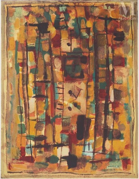 Artwork by Roger Bissière, Abstract composition, Made of Arches vellum