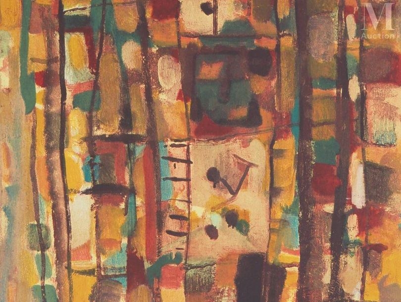 Artwork by Roger Bissière, Abstract composition, Made of Arches vellum