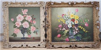 Still lifes of flowers comprising ‘Lovely is the rose’ and one other - Eustace Liscard