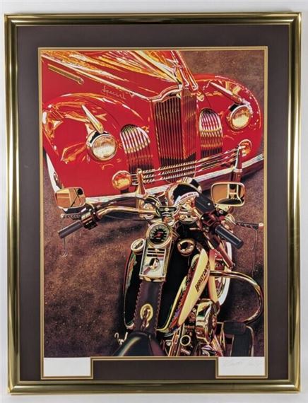 2001 Harley Davidson Lithograph Print Racing Jersey T-shirt by Scott