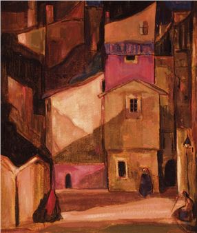 Street with figures - Manuel Marola