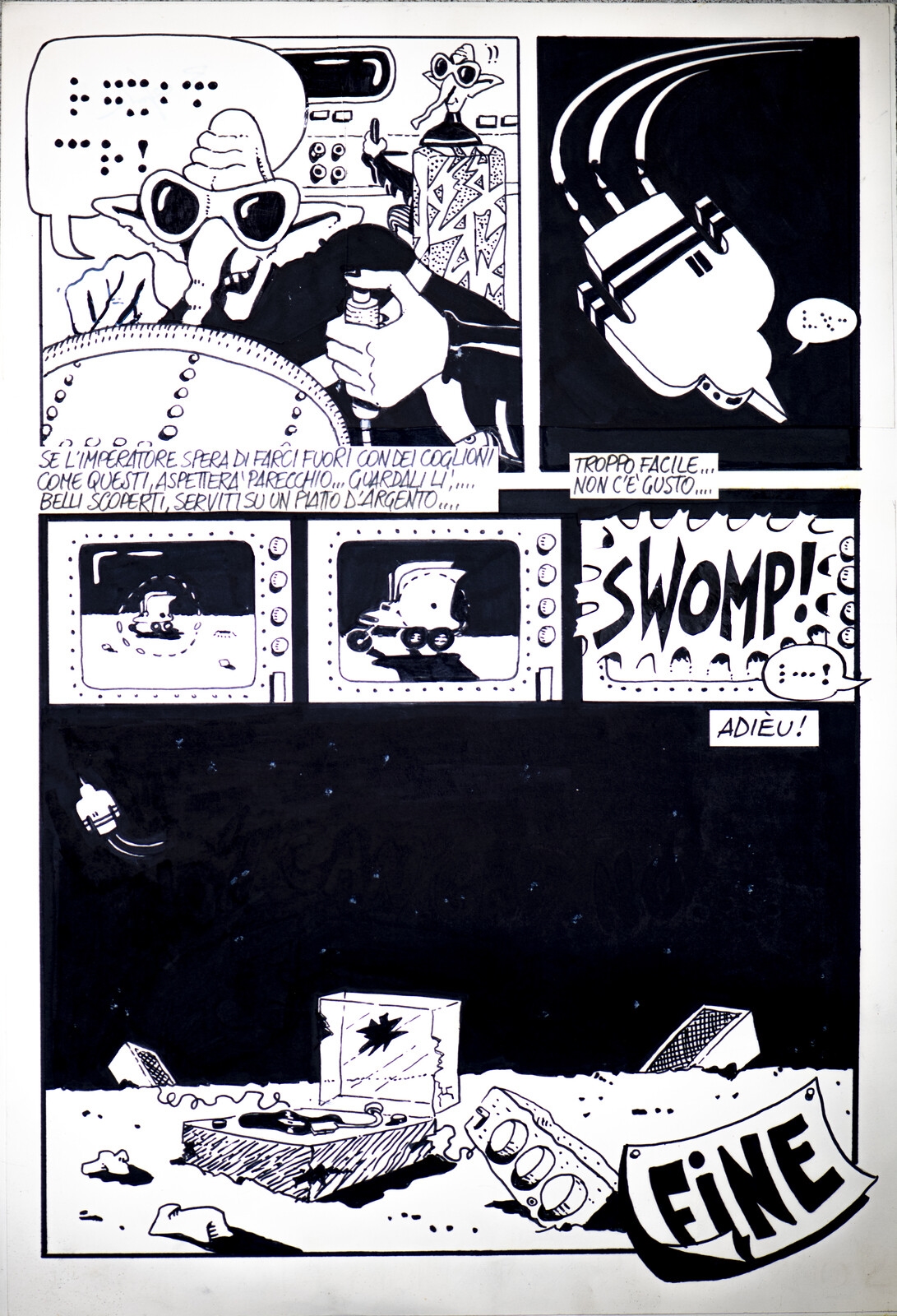 Artwork by Stefano Disegni, "1984 long live rock"., Made of Technique : Marker on paper