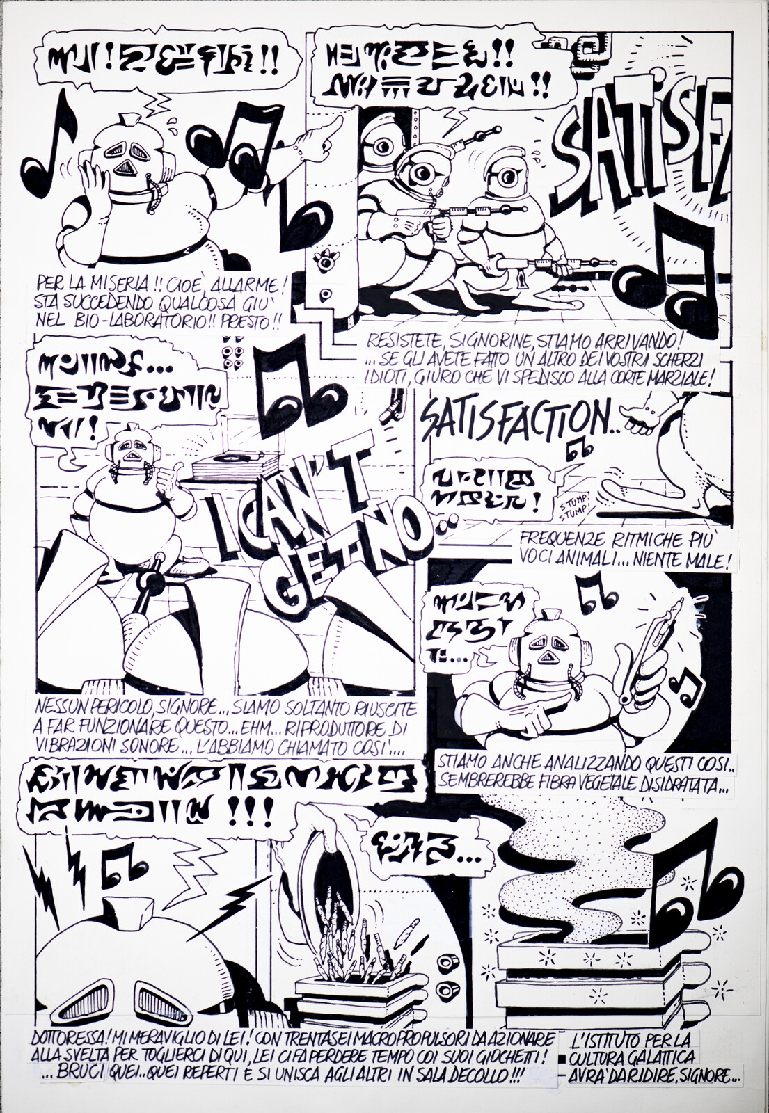 Artwork by Stefano Disegni, "1984 long live rock"., Made of Technique : Marker on paper