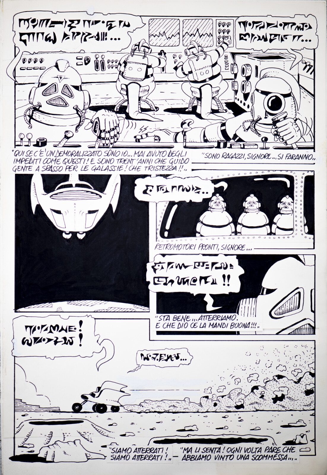 Artwork by Stefano Disegni, "1984 long live rock"., Made of Technique : Marker on paper