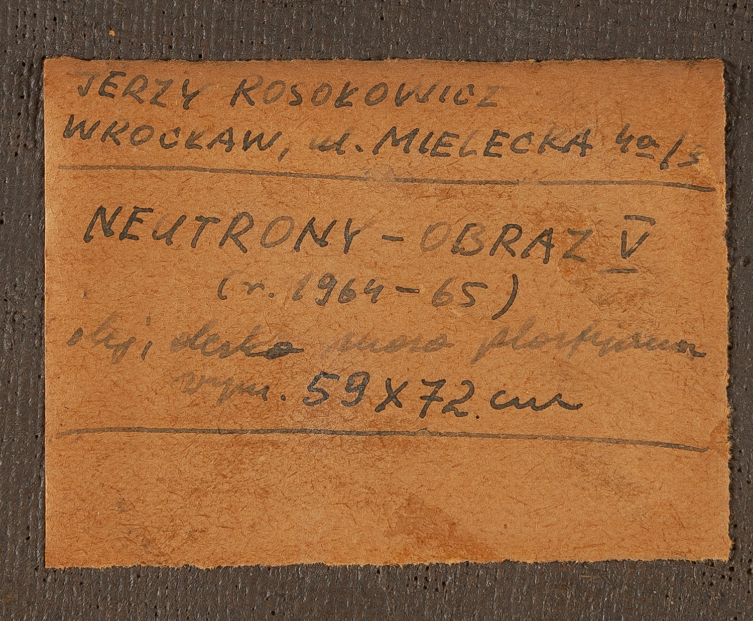 Artwork by Jerzy Rosolowicz, Neutrons – Painting V, Made of oil