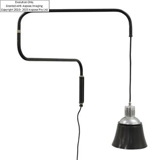 Model '830' swing arm wall light with adjustable shade - Heinrich-Siegfried Bormann