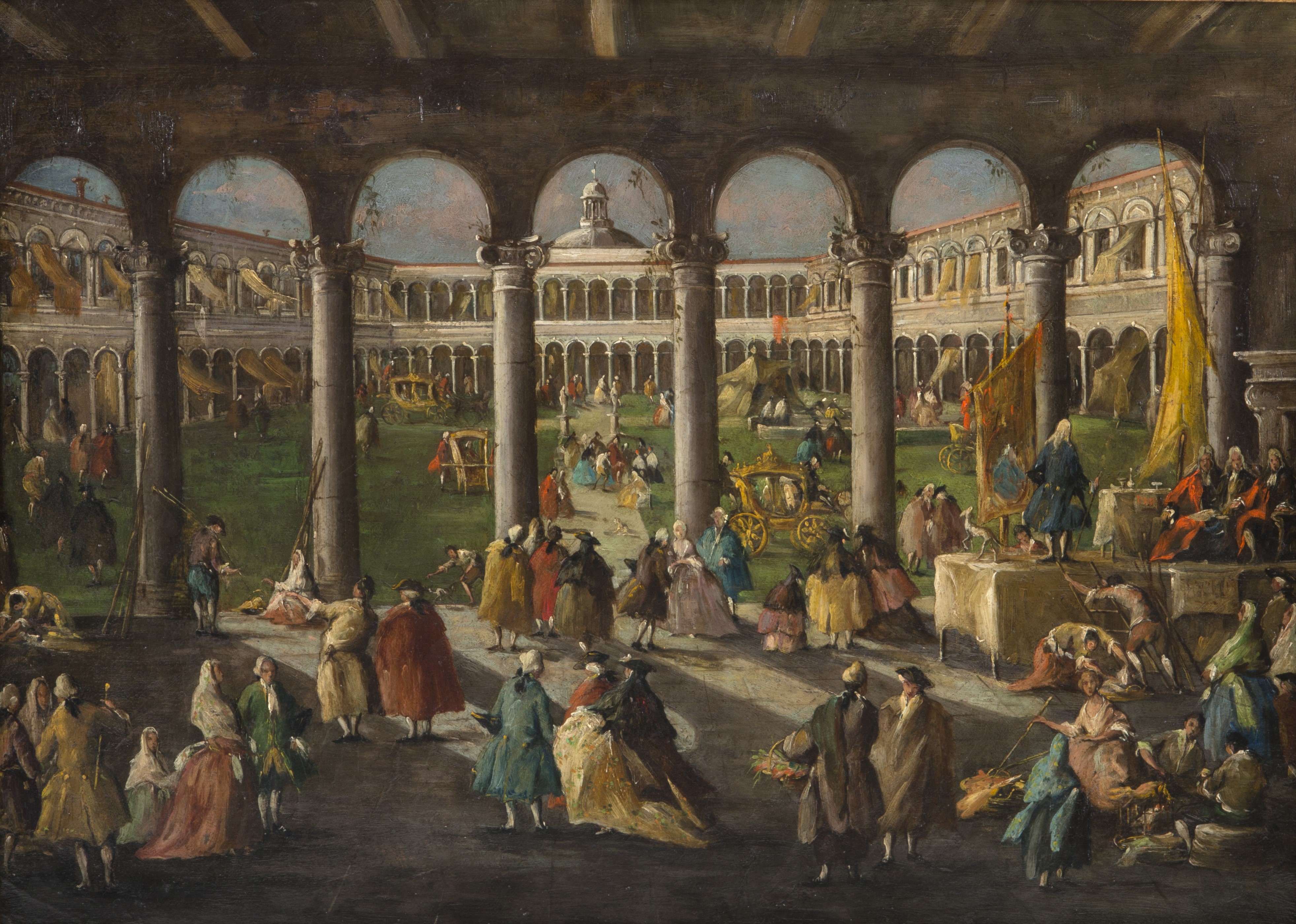 Giuseppe Ponga | Painting THE PARTY OF FORGIVENESS IN THE COURTYARDS OF ...