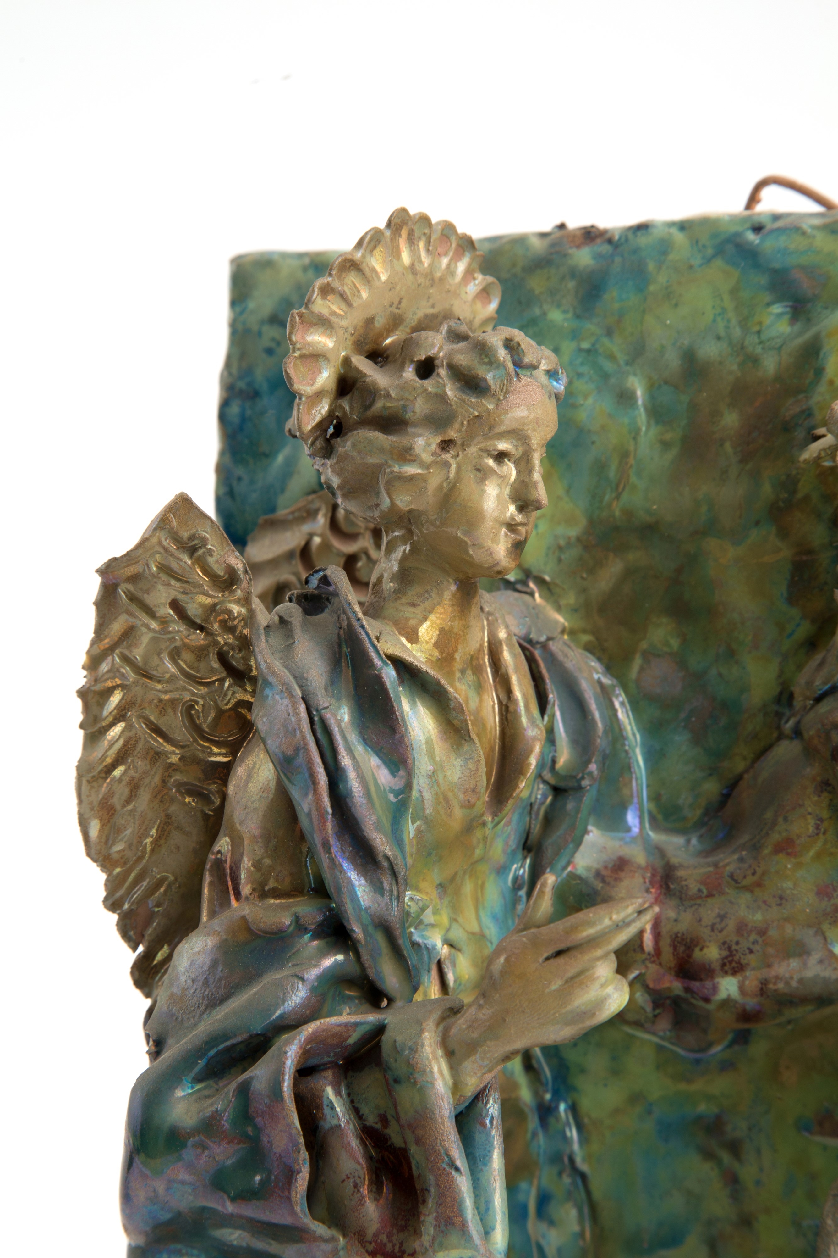 Artwork by Giuseppe Bonaccorso, Glazed plaque "ANNOUNCEMENT". Caltagirone, Made of Glazed terracotta plaque