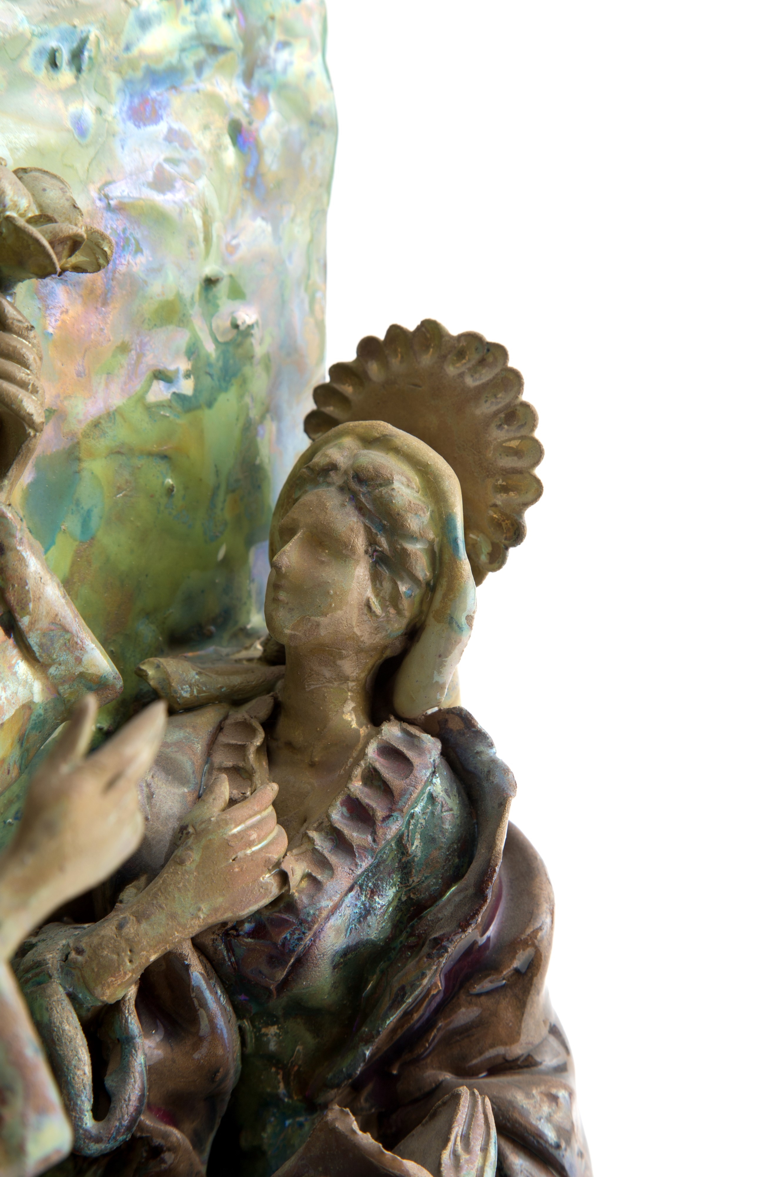 Artwork by Giuseppe Bonaccorso, Glazed plaque "ANNOUNCEMENT". Caltagirone, Made of Glazed terracotta plaque