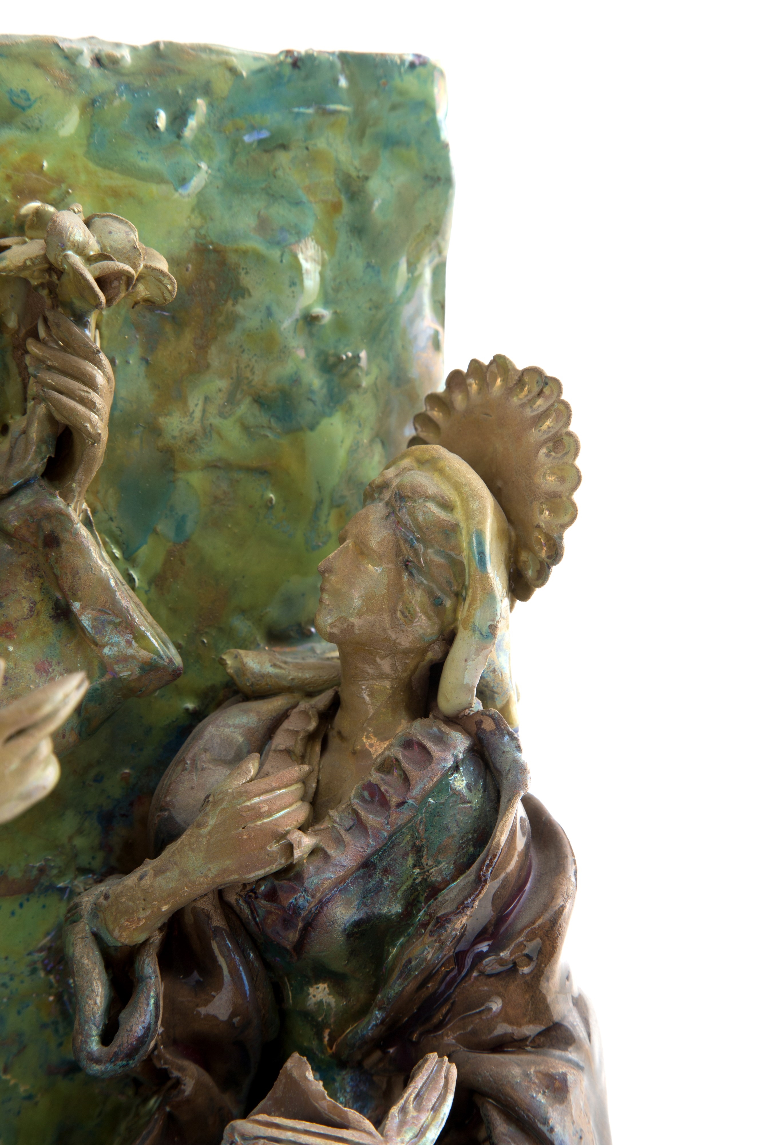 Artwork by Giuseppe Bonaccorso, Glazed plaque "ANNOUNCEMENT". Caltagirone, Made of Glazed terracotta plaque