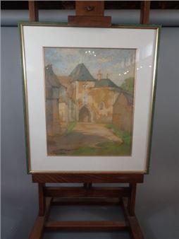 Amélie SAUGER (?-1951). &quot;Porte d'un château - Amélie Sauger