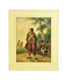 FREDERICK GROUPIL - WATERCOLOUR ON PAPER OF NAPOLEONIC PERIOD - Frédéric Goupil