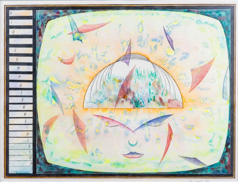 Artwork by Gilles Massart, Bio Computer, Made of Mixed media on paper