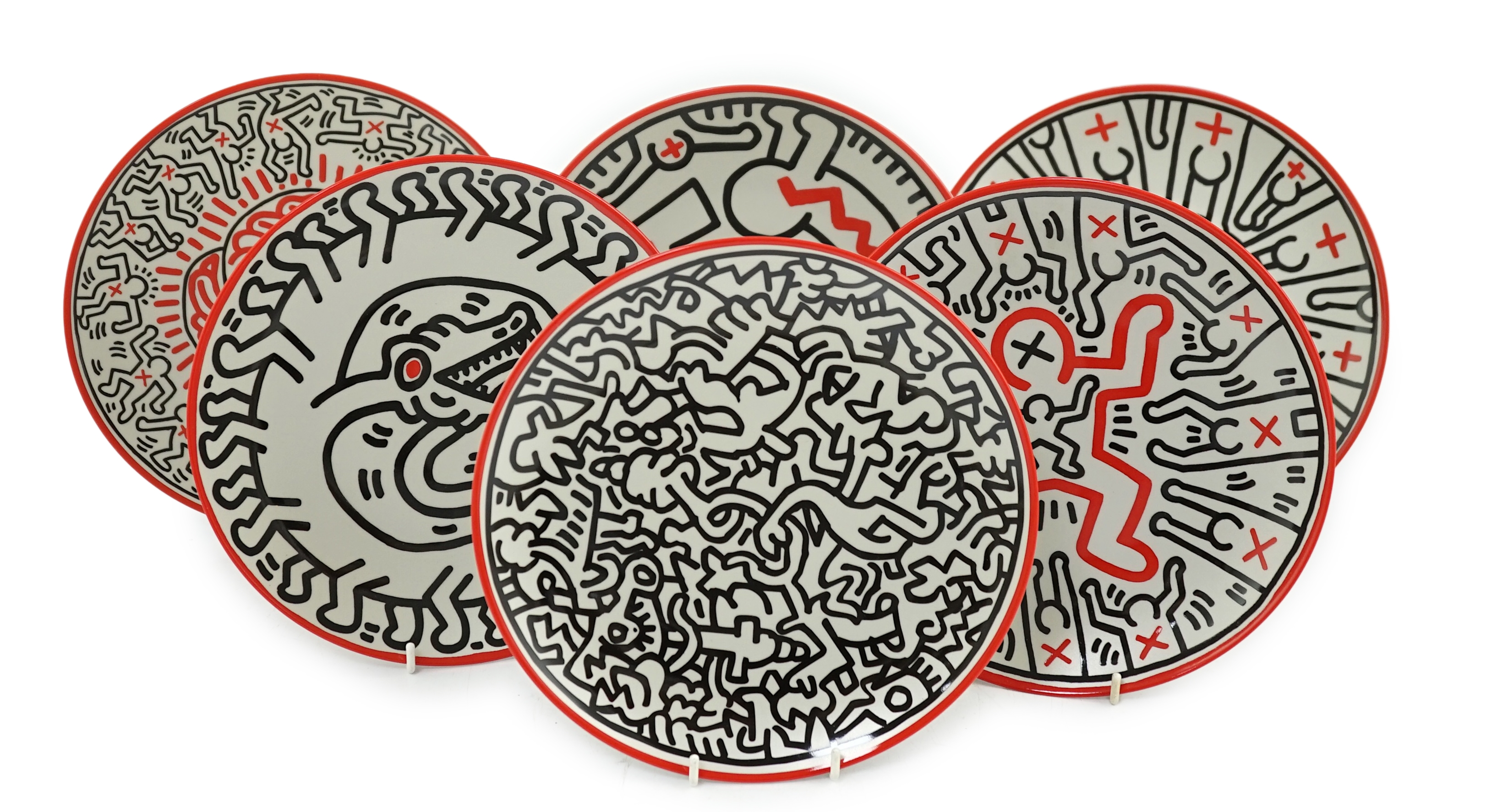 Keith Haring | Keith Haring (American, 1958-1990) designs, a set of six ...