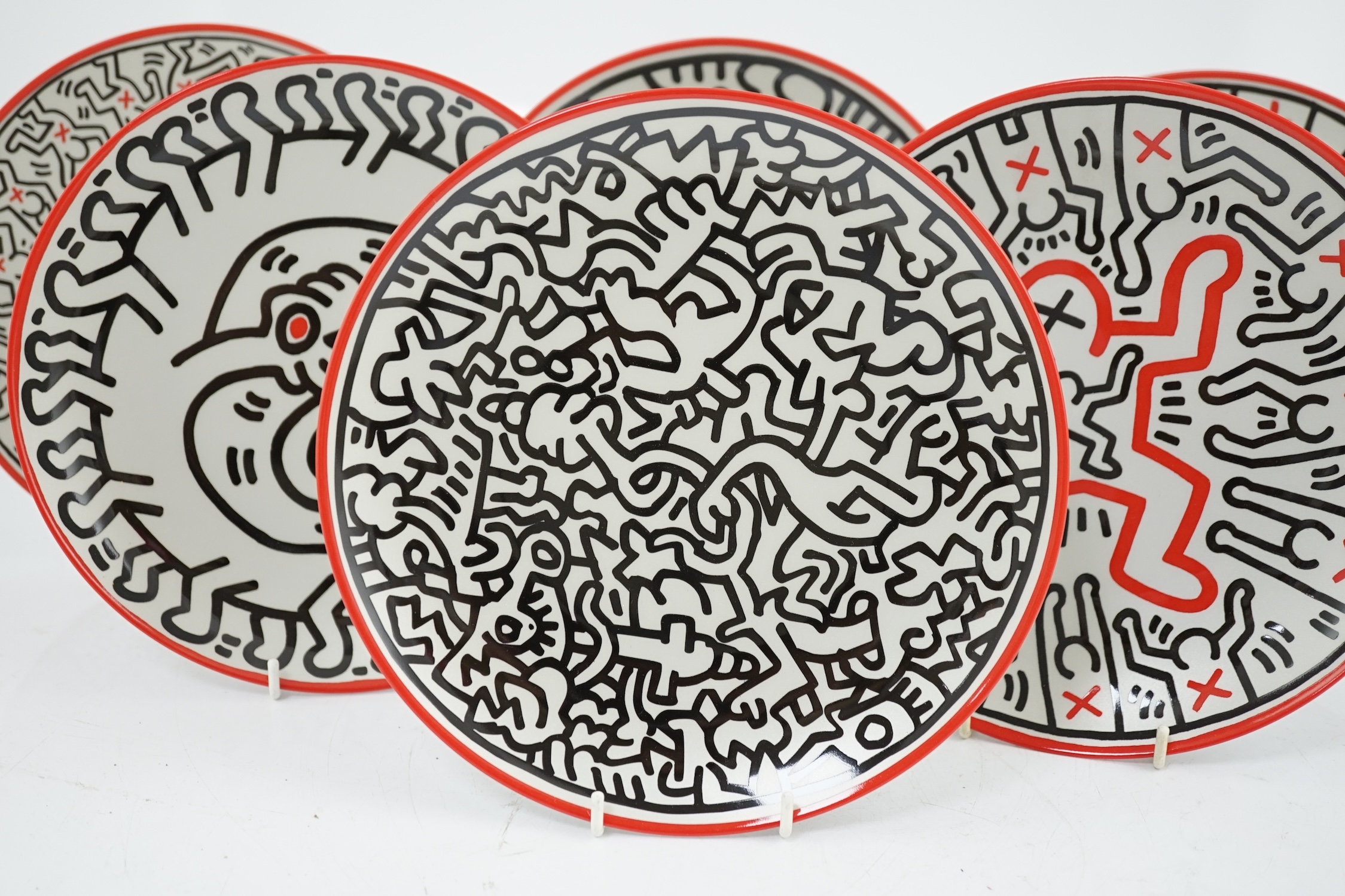 Keith Haring | Keith Haring (American, 1958-1990) designs, a set of six ...