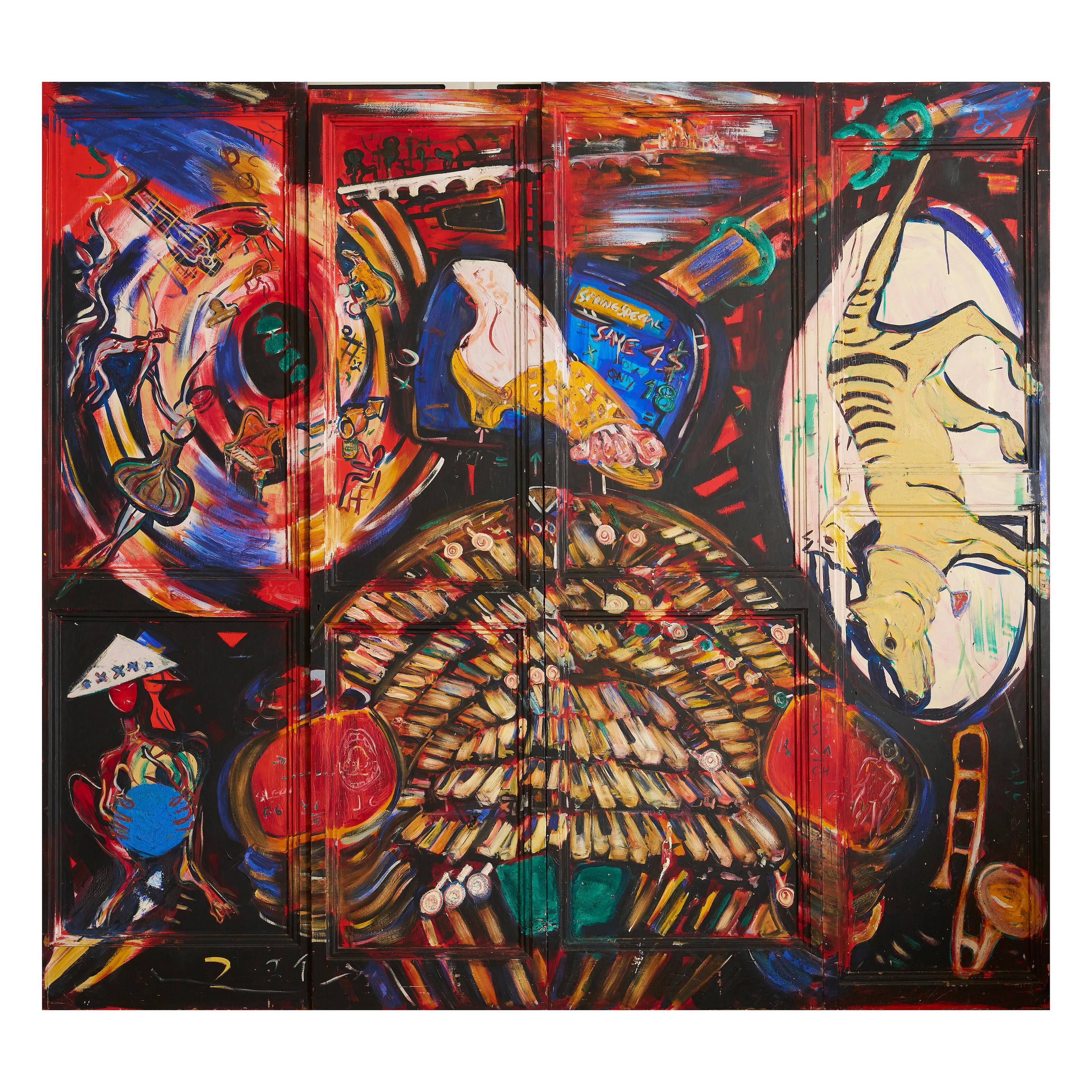 Artwork by Rodney Pople, Painting with Spring Special (irregular, Made of oil on door panels