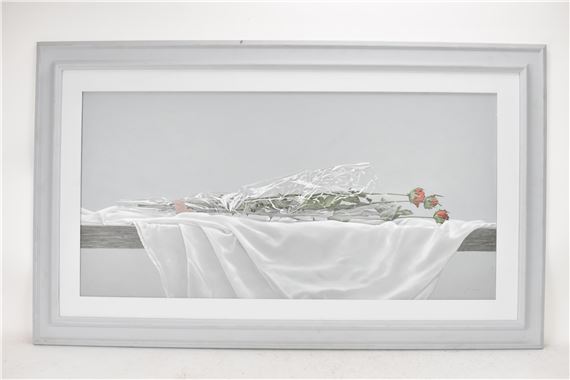 Fernando Grandi (B.1946) An oil on canvas still life entitled 'roselline recise - Fernando Grandi