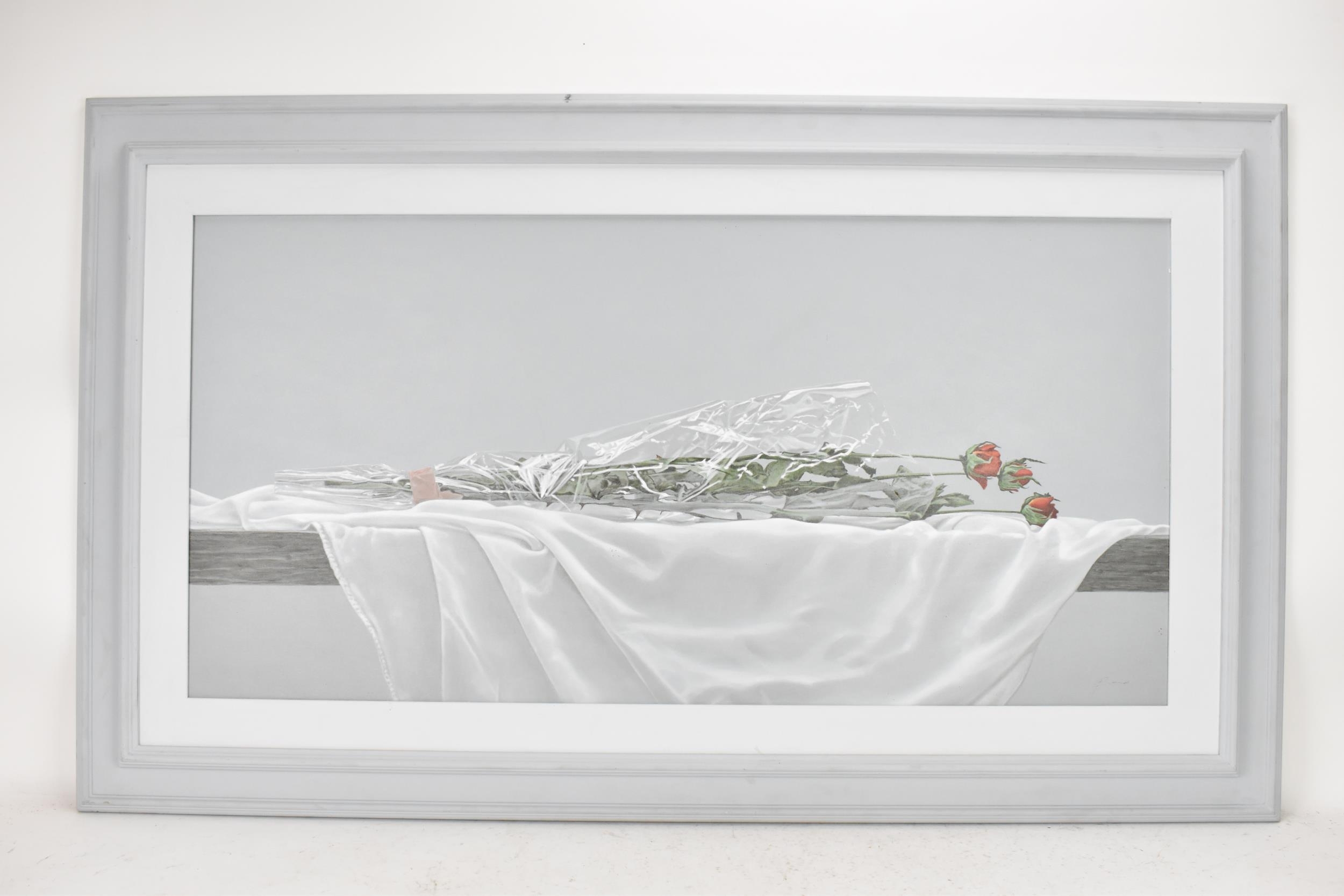 Artwork by Fernando Grandi, Fernando Grandi (B.1946) An oil on canvas still life entitled 'roselline recise, Made of oil on canvas