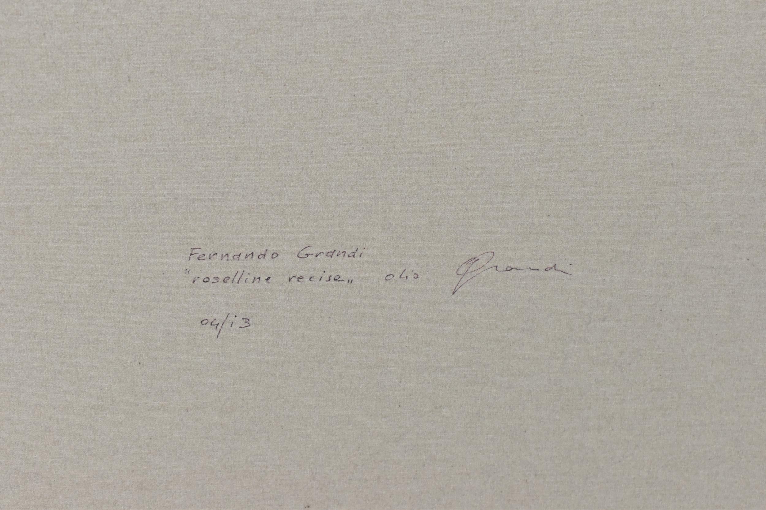 Artwork by Fernando Grandi, Fernando Grandi (B.1946) An oil on canvas still life entitled 'roselline recise, Made of oil on canvas