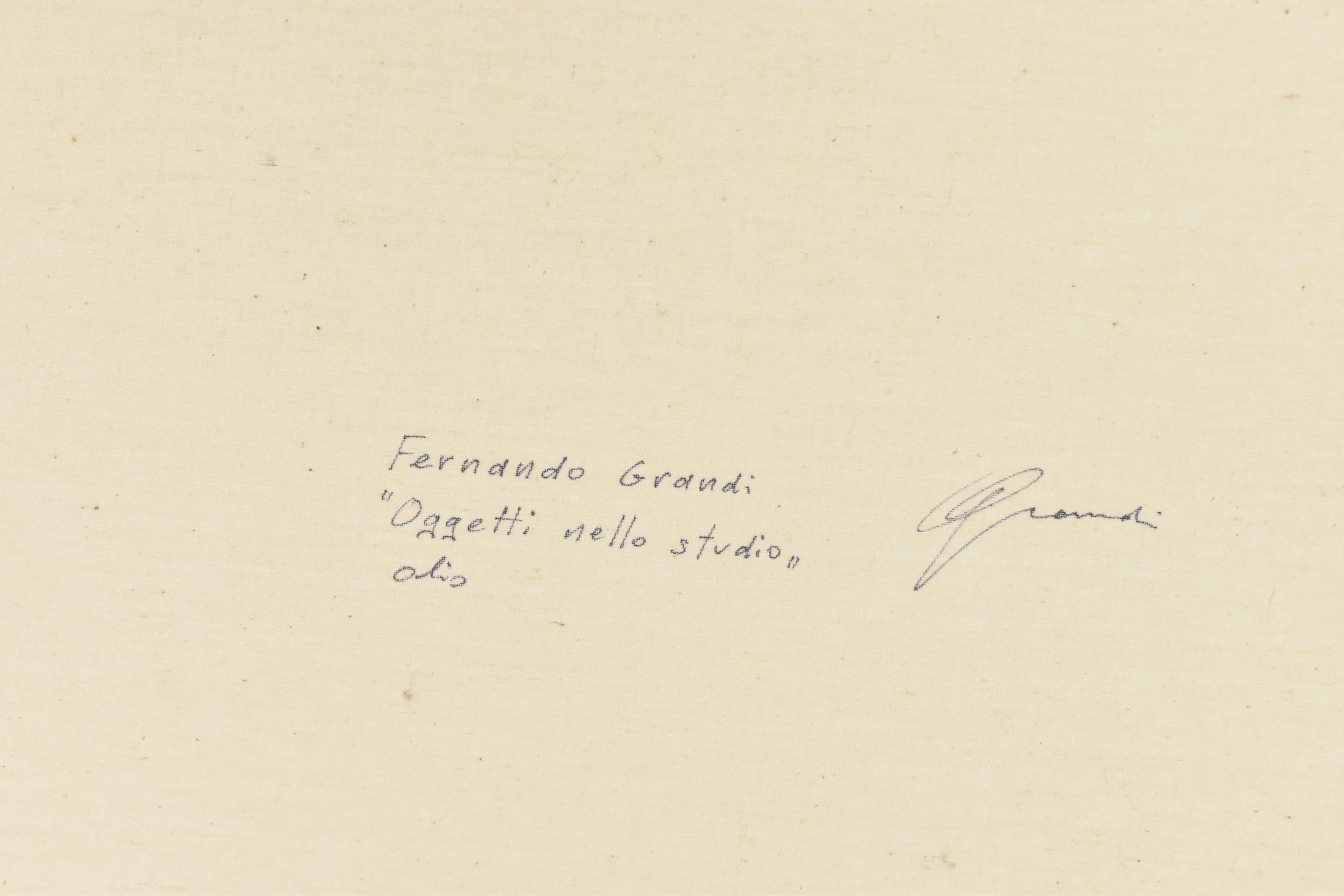 Artwork by Fernando Grandi, Fernando Grandi (B.1946) An oil on canvas still life entitled 'Oggetti nello studio, Made of oil on canvas