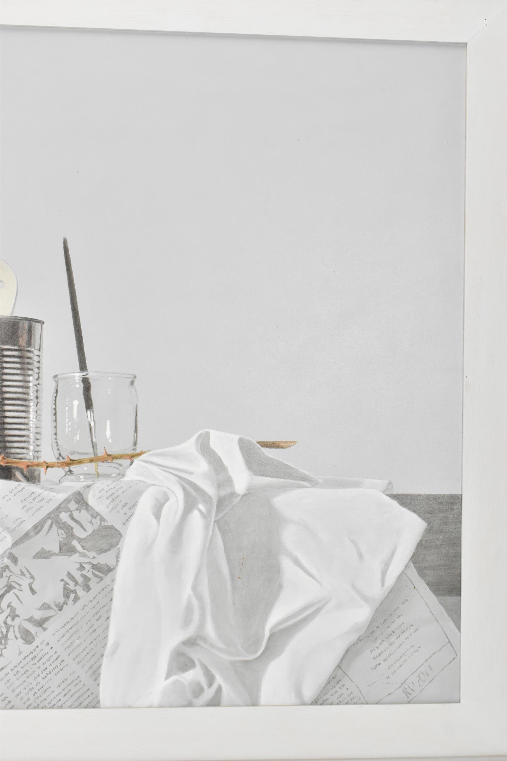 Artwork by Fernando Grandi, Fernando Grandi (B.1946) An oil on canvas still life entitled 'Oggetti nello studio, Made of oil on canvas