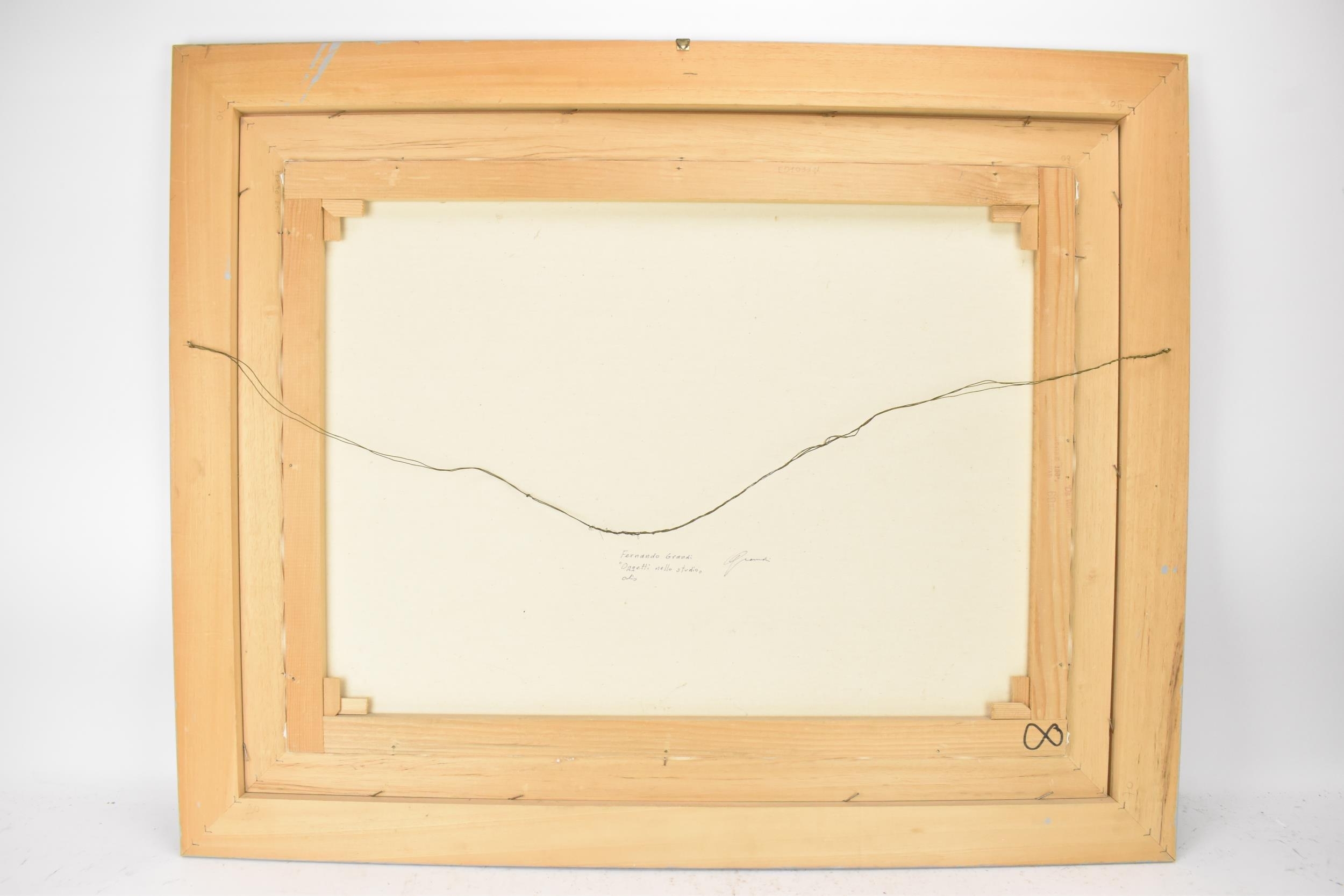 Artwork by Fernando Grandi, Fernando Grandi (B.1946) An oil on canvas still life entitled 'Oggetti nello studio, Made of oil on canvas