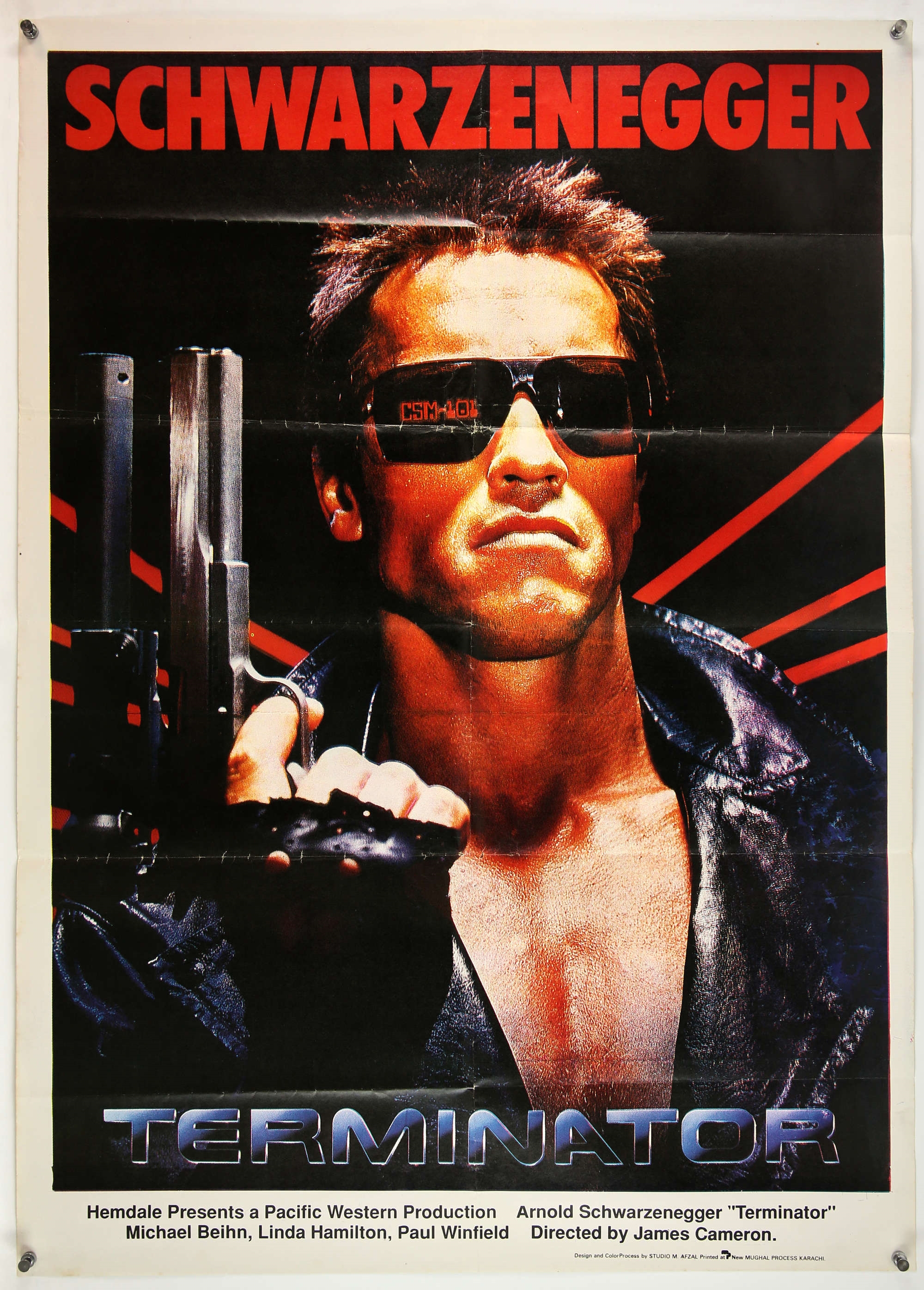 James Cameron | Terminator (1984), Pakistani 1 sheet, 40 x 30 inches ...