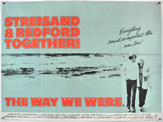 The Way We Were (1973), British Quad, 40 x 30 inches, folded, printed by W.E. Berry by Robert Redford