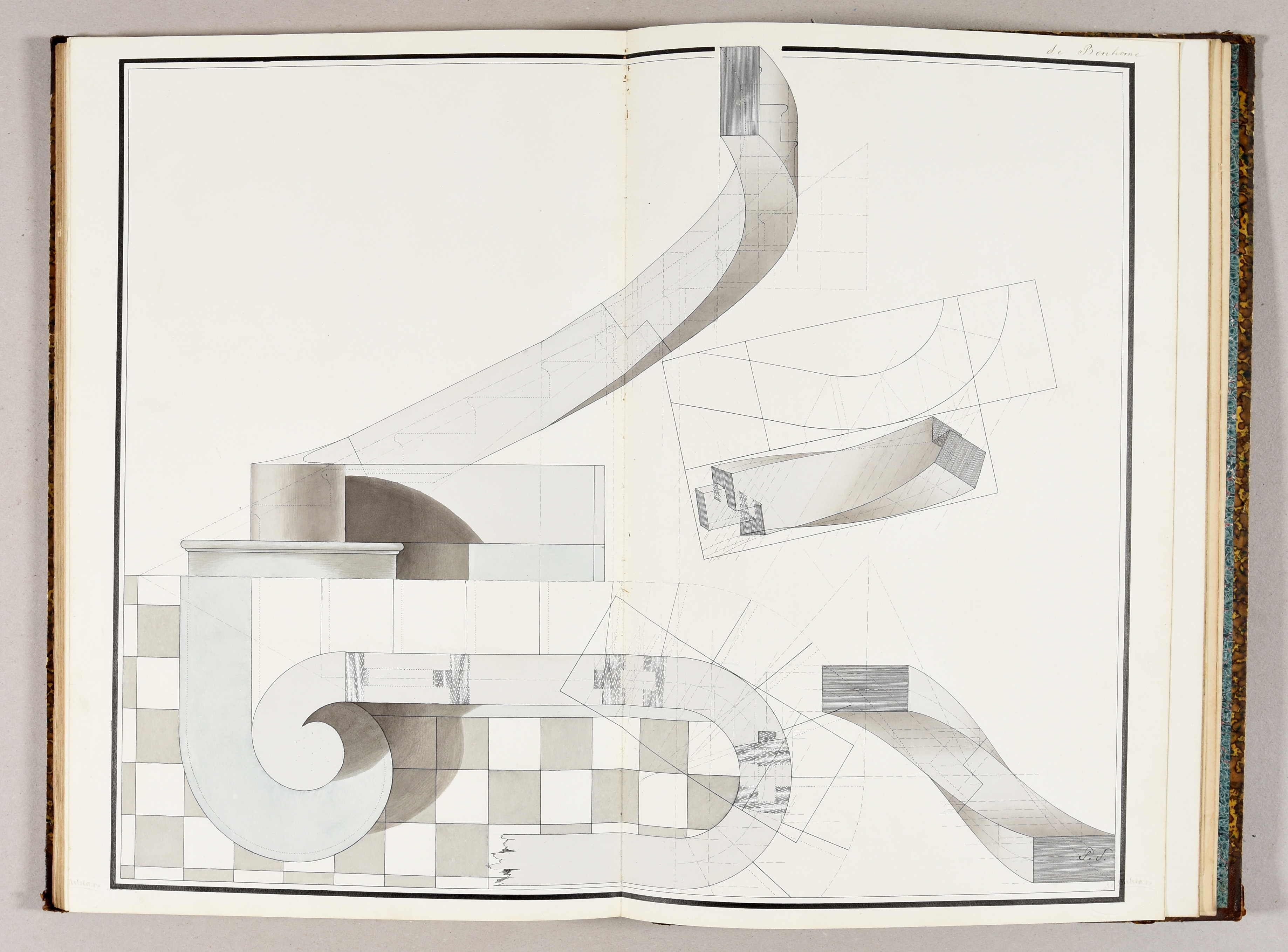 Artwork by Paul de Bonhome, Album with 42 outline drawings and a map of Belgium from the military academy, Made of Black ink, watercolour