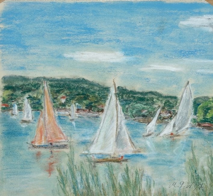 Artwork by Max Peiffer Watenphul, Lake Constance, Made of colour drawing on paper