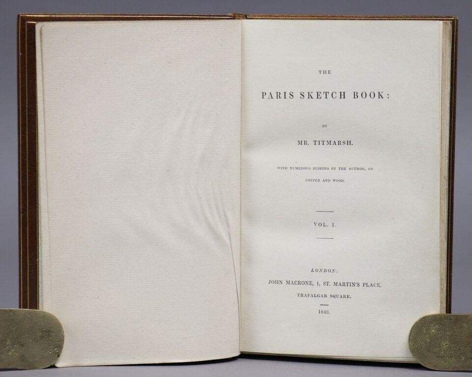 Artwork by William Makepeace, Bindings] Thackeray, Paris Sketch Book, Made of other illustrations