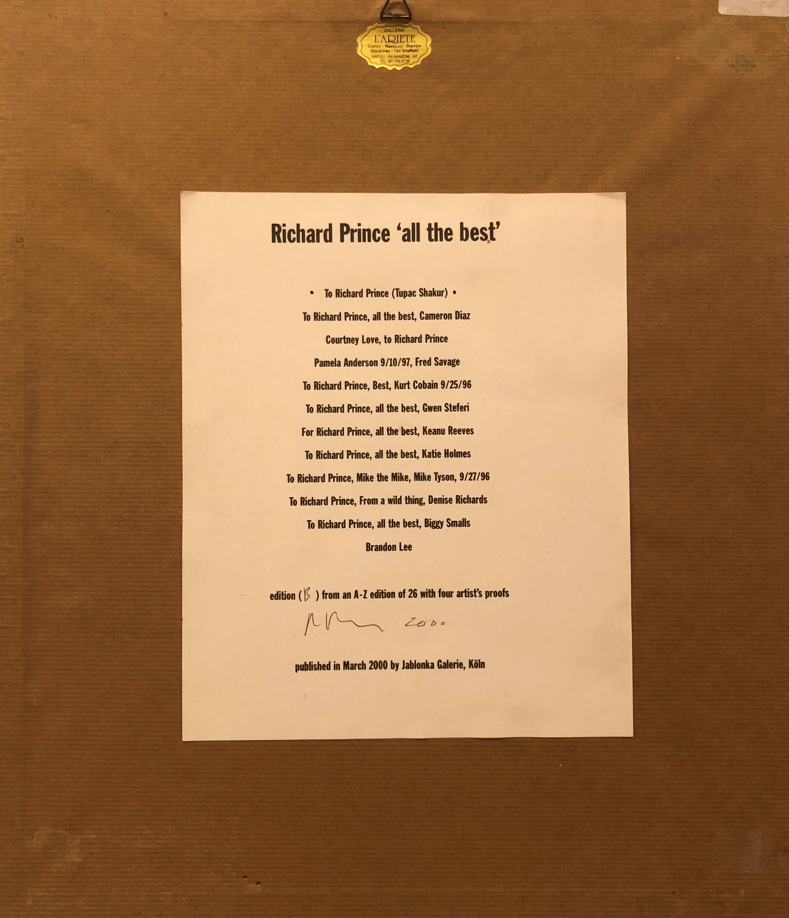 Richard Prince | To Richard Prince (Tupac Shakur) from 'All The Best ...
