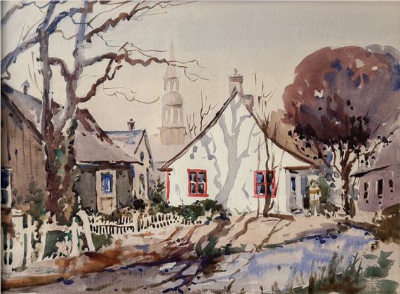 House during the winter by Maurice Domingue