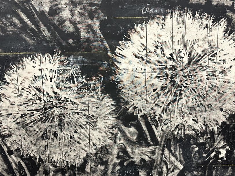 Artwork by Alain Bornain, Dandelions, Made of oil on canvas
