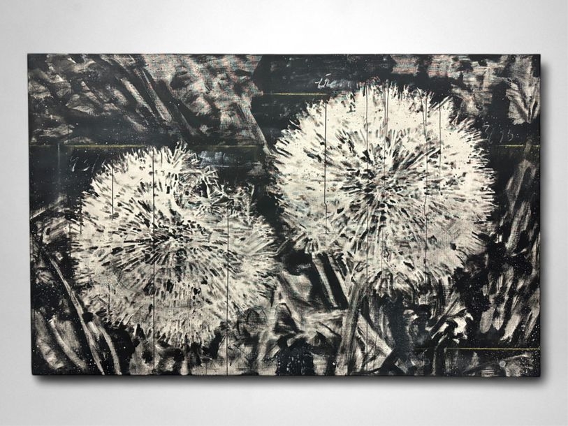 Artwork by Alain Bornain, Dandelions, Made of oil on canvas