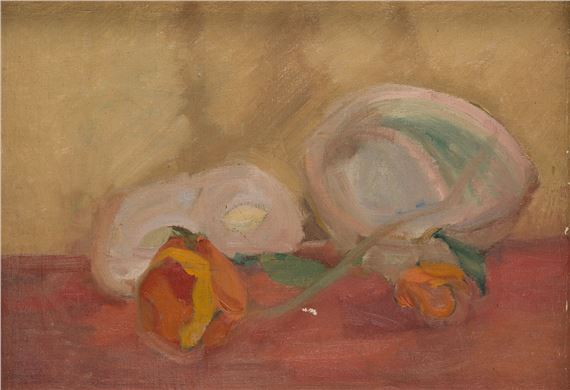 Still life with mask and roses by Witold Mars