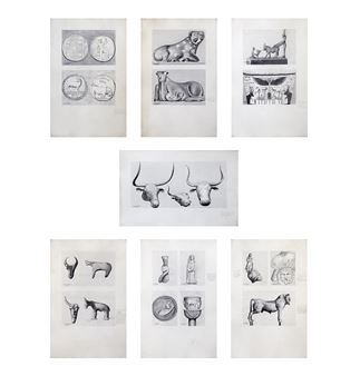 CONJUNTO DE 16 DIBUJOS DE PIEZAS ARQUEOLÓGICAS (S.XX - Jose Maria Fernandez Pinar