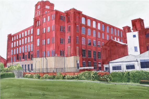 Red brick building by Caroline Johnson