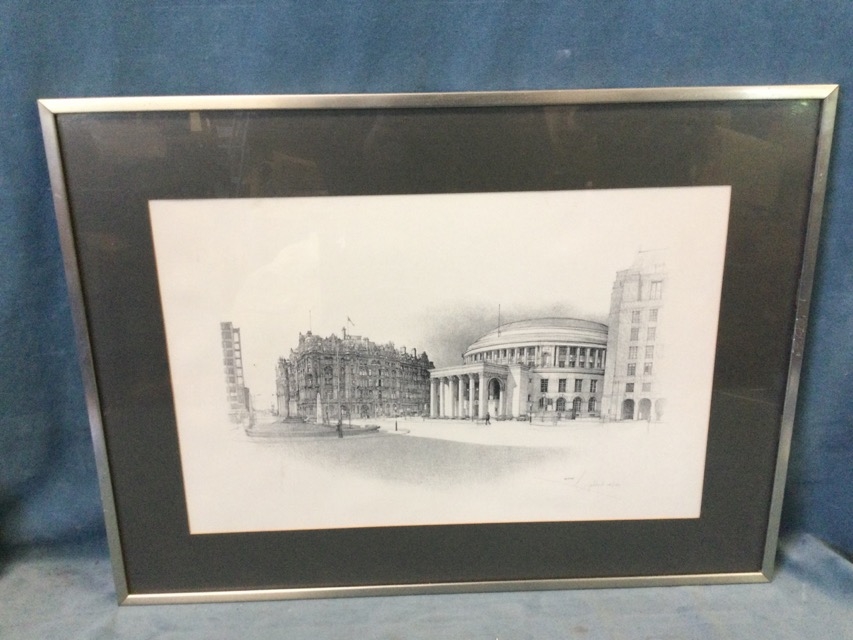 William Geldart | urban streetscape with Manchester Central Library ...