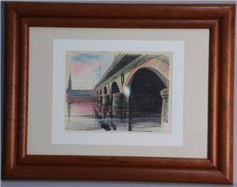 LE TEICH François (XX) Vue du pont de Pierre à Bordeaux - Francois Le Teich