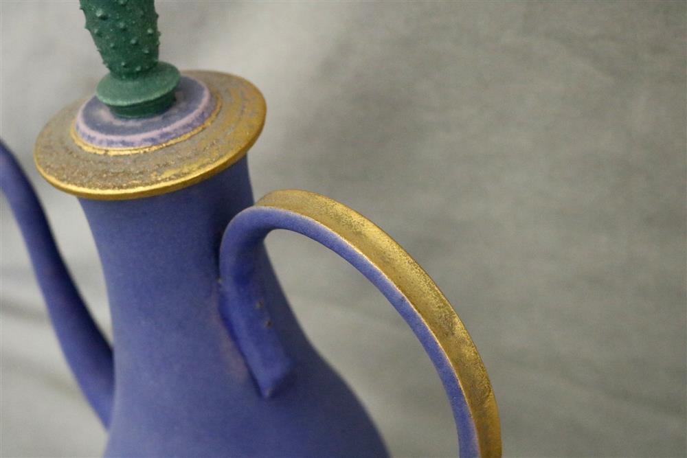 Masuo Ojima | PURPLE GLARED BALUSTER FORM TEAPOT WITH COVER | MutualArt